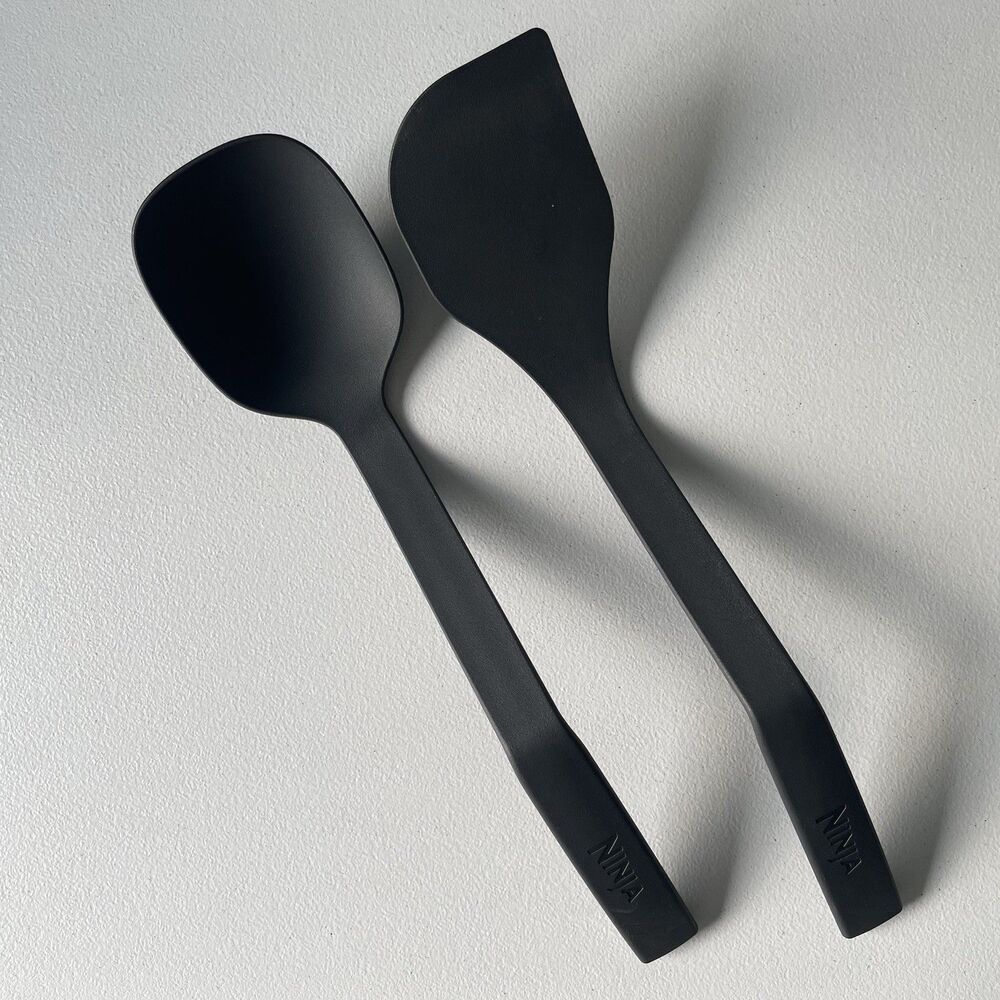 NINJA Roasting Lifter Spoon Spatula for Slow Cooker Crockpot Black Set of 2